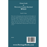 Closer Look At Worcester County, Maryland Wills back cover