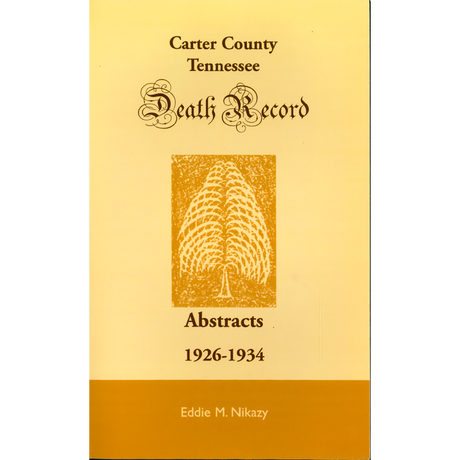 Carter County, Tennessee Death Record, 1926-1934