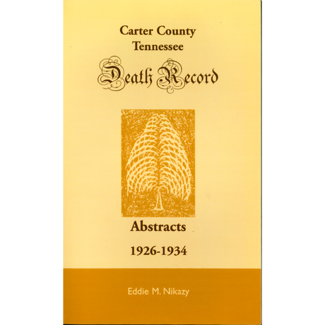 Carter County, Tennessee Death Record, 1926-1934