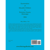 Enumeration of Educatable Children in Pontotoc County, Mississippi, 1894 back cover