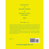 Enumeration of Educatable Children in Pontotoc County, Mississippi, 1892 back cover