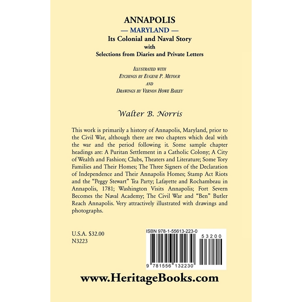 Annapolis: Its Colonial and Naval Story, With Selections from Diaries and Private Letters back cover