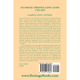 Accomack County, Virginia Land Causes, 1728-1825 back cover