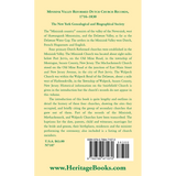 Minisink Valley Reformed Dutch Church Records 1716-1830 [hard cover] back cover