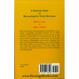 A Surname Guide to Massachusetts Town Histories back cover