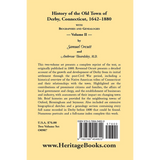 History of the Old Town of Derby, Connecticut, 1642-1880, Volume 2 back cover