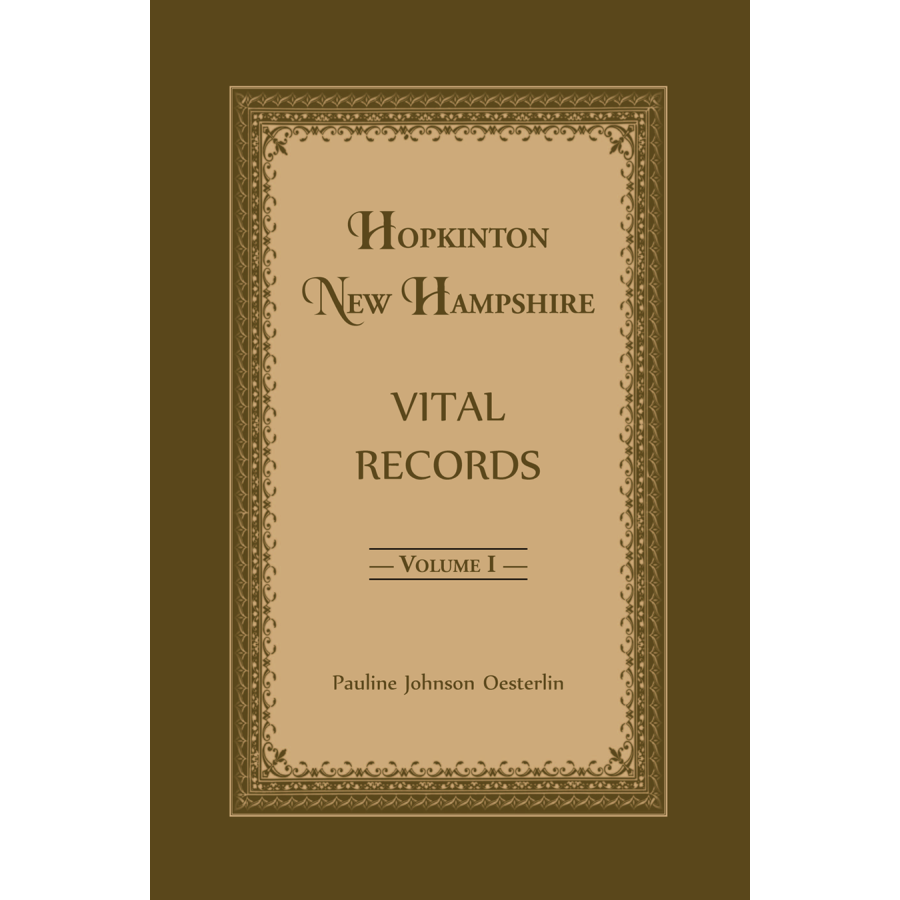 Hopkinton, New Hampshire, Vital Records, Volume 1 [cloth]