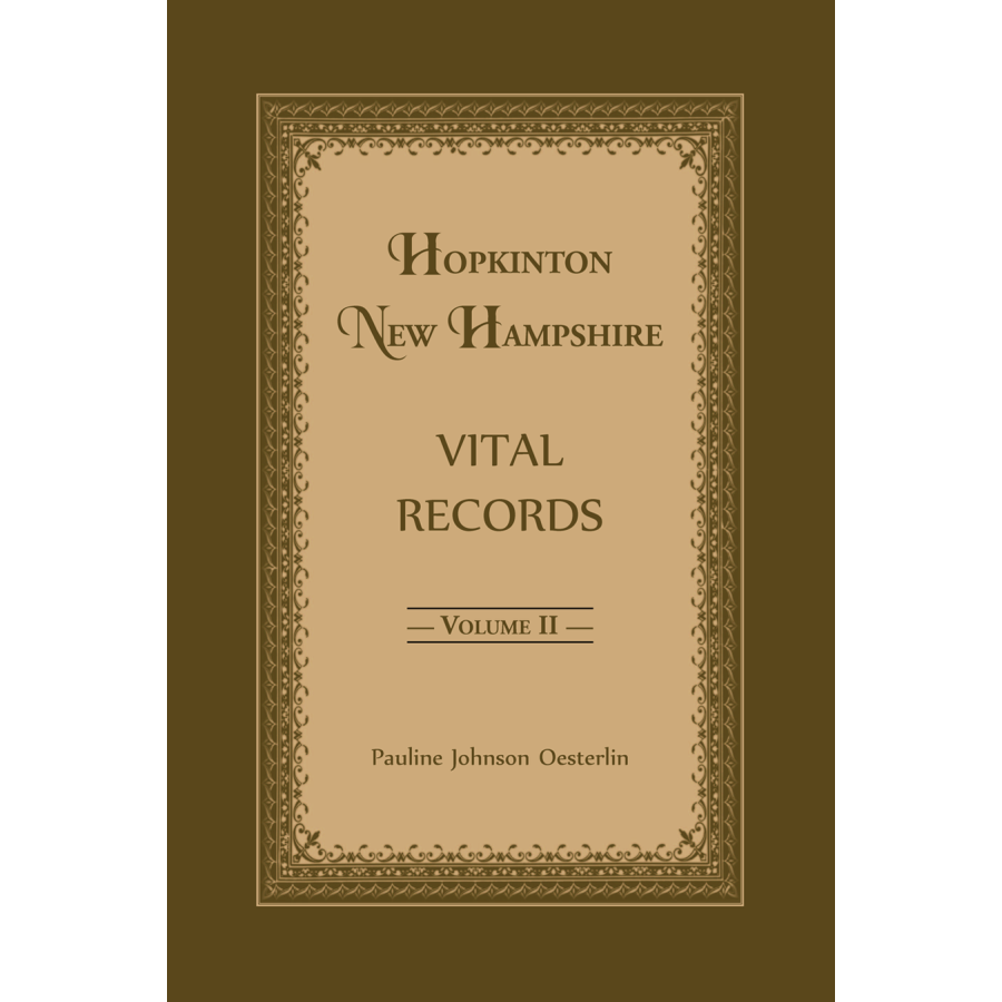 Hopkinton, New Hampshire, Vital Records, Volume 2 [cloth]