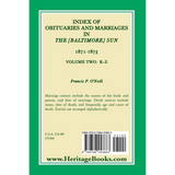 Index of Obituaries and Marriages in The (Baltimore) Sun, 1871-1875, K-Z back cover