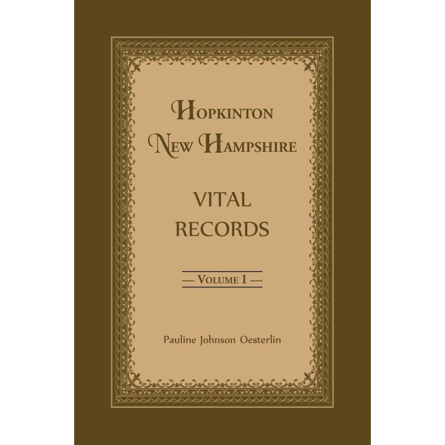 Hopkinton, New Hampshire, Vital Records, Volume 1 [paper]