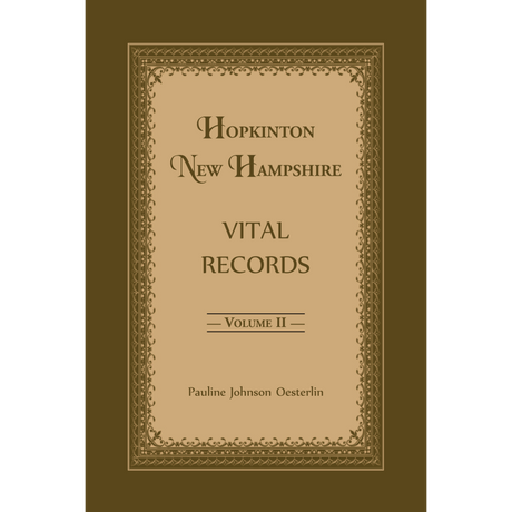Hopkinton, New Hampshire, Vital Records, Volume 2 [paper]