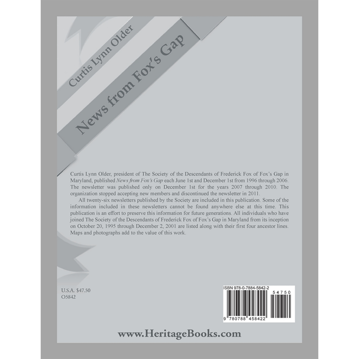 News from Fox's Gap [Maryland] back cover