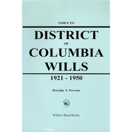 Index to District of Columbia Wills, 1921-1950