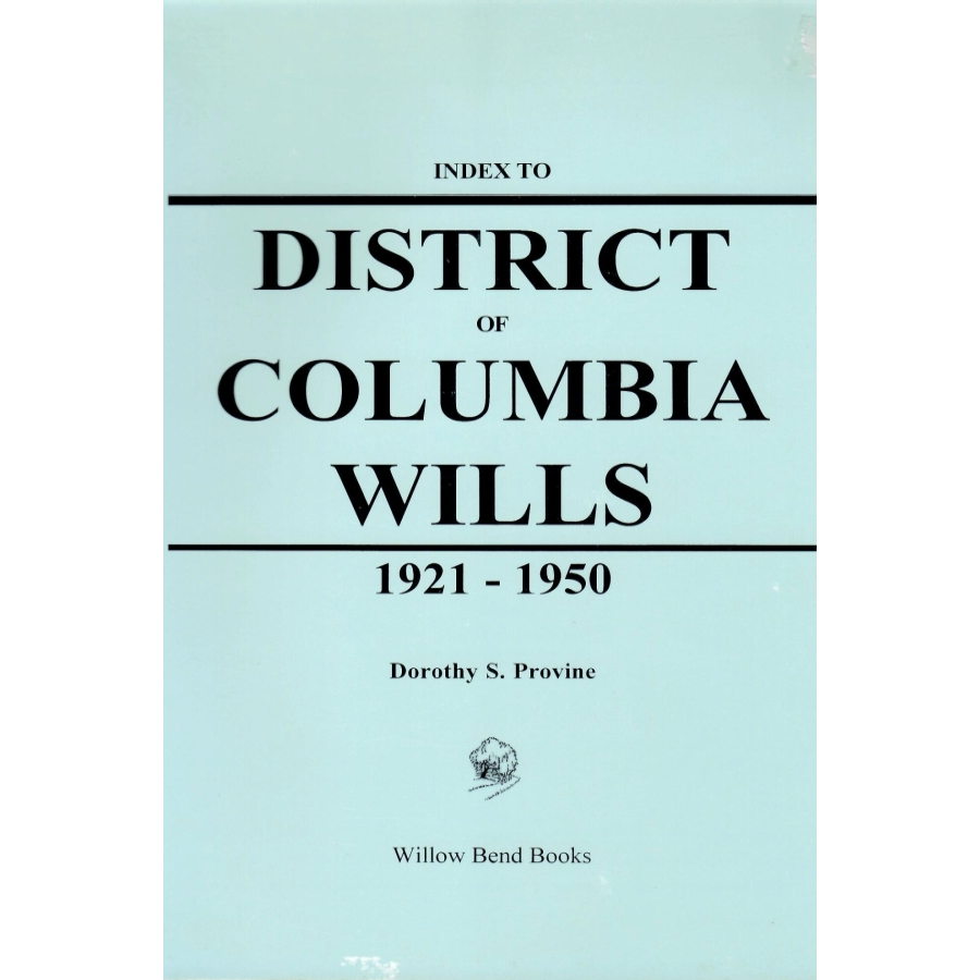 Index to District of Columbia Wills, 1921-1950