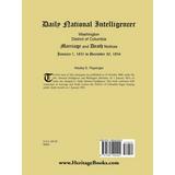 Daily National Intelligencer, Washington, District of Columbia, Marriage and Death Notices (January 1, 1851 to December 30, 1854) back cover