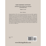 Early Harford Countians Volume 1: A to K, Individuals Living in Harford County, Maryland, in Its Formative Years back cover