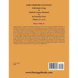Early Harford Countians Volume 2: L to Z, Individuals Living in Harford County, Maryland in its Formative Years back cover