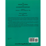 The Virginia Journal and Alexandria Advertiser, Volume II: February 3, 1785 to January 26, 1786 back cover