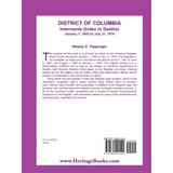 District of Columbia Interments (Index to Deaths), January 1, 1855 to July 31, 1874 back cover