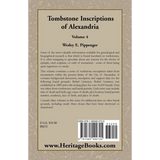 Tombstone Inscriptions of Alexandria, Virginia, Volume 4 back cover