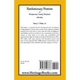 Revolutionary Patriots of Montgomery County, Maryland, 1776-1783 back cover