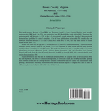 Essex County, Virginia Will Abstracts, 1751-1842 and Estate Records Index, 1751-1799 back cover