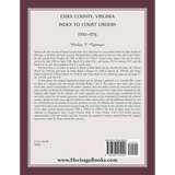 Essex County, Virginia Index to Court Orders, 1702-1715 back cover