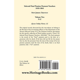 Selected Final Pension Payment Vouchers, 1818-1864: New Jersey-Trenton, Volume 2 back cover