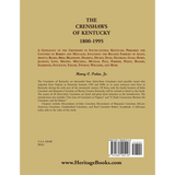 The Crenshaws of Kentucky, 1800-1995 back cover