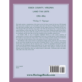 Essex County, Virginia Land Tax Lists, 1782-1814 back cover