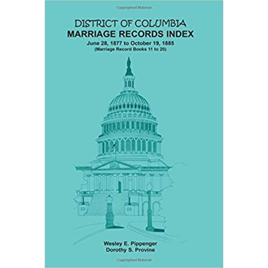 District of Columbia Marriage Records Index, 1877-1885