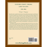 Stafford County, Virginia Land Tax Lists, 1782-1805 back cover