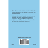 Maryland Bible Records, Volume 2: Baltimore and Harford Counties back cover