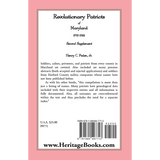 Revolutionary Patriots of Maryland, 1775-1783: Second Supplement back cover