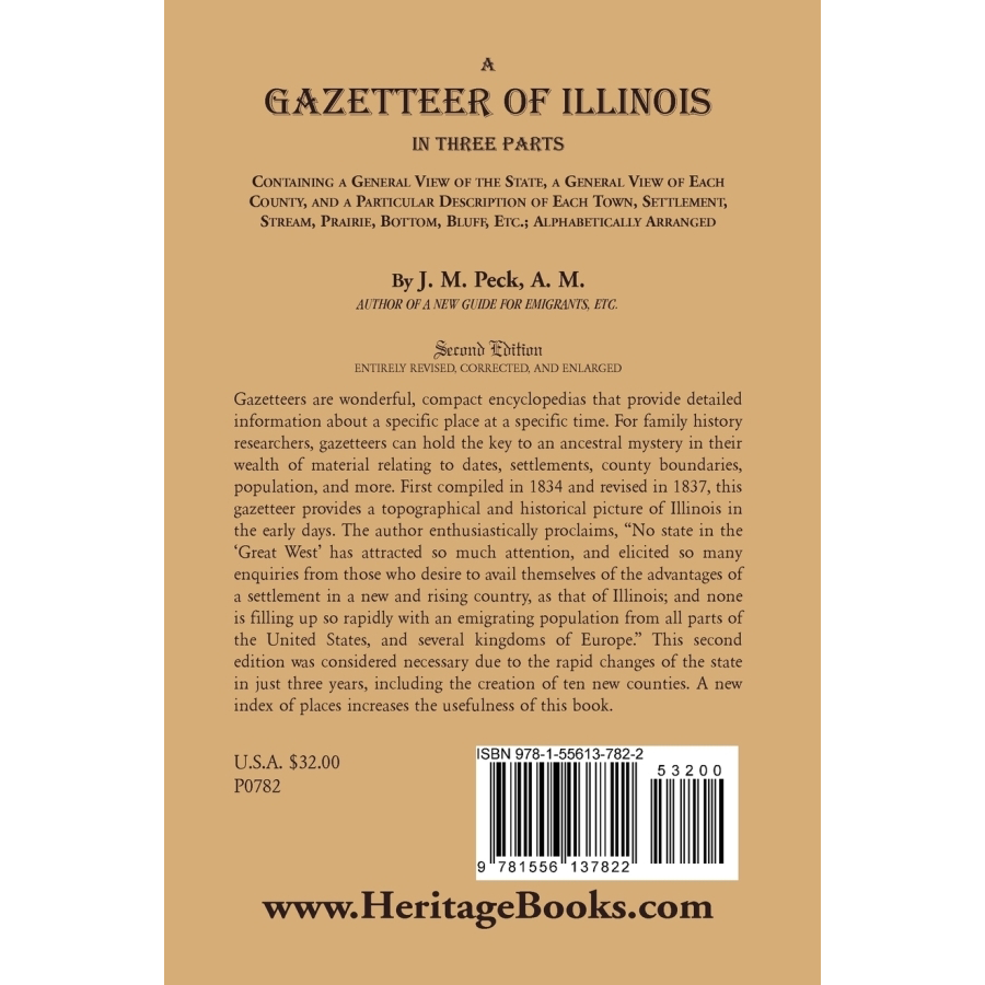A Gazetteer of Illinois In Three Parts back cover