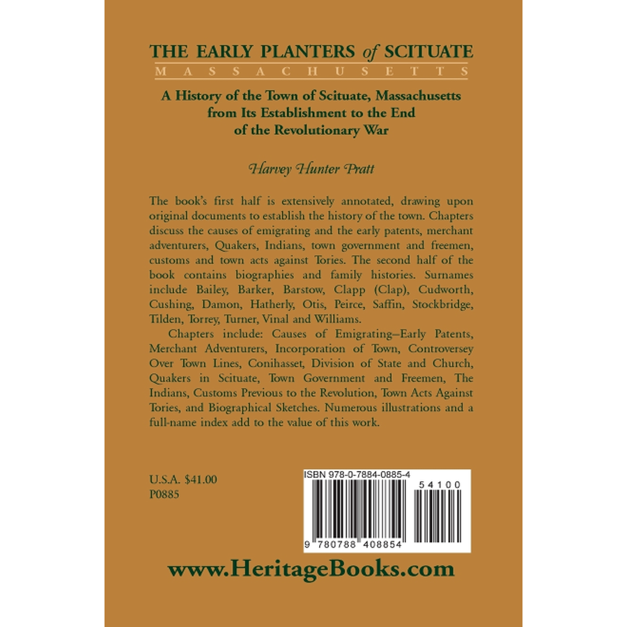 Early Planters of Scituate [Massachusetts] back cover