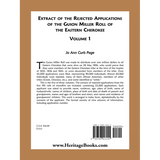 Extract of the Rejected Applications of the Guion Miller Roll of the Eastern Cherokee, Volume 1 back cover