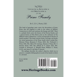 Notes Genealogical, Biographical and Bibliographical of the Prime Family back cover