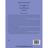 Harford County, Maryland Marriage References and Family Relationships, 1886-1889 back cover