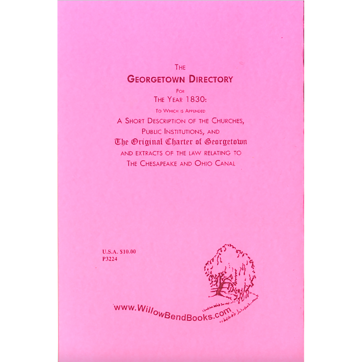 The Georgetown [District of Columbia] Directory for the Year 1830 back cover
