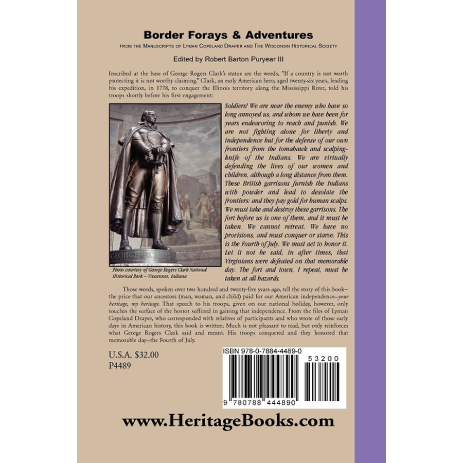 back cover of Border Forays and Adventures