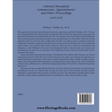 Colonial Maryland Commissions, Appointments and Other Proceedings, 1726–1776 back cover