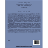 Colonial Maryland Commissions, Appointments and Other Proceedings, 1726–1776 back cover
