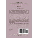 Abstracts of Pasquotank County, North Carolina, Guardian Bond Books, 1832-1867 back cover