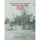 Richmond County, Virginia Marriage Records, 1854-1890, Annotated