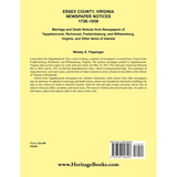 Essex County, Virginia Newspaper Notices, 1738-1938; Marriage and Death Notices back cover