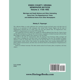 Essex County, Virginia Newspaper Notices, Volume 2: 1736-1952 back cover