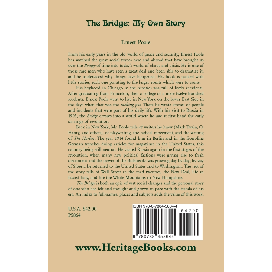The Bridge: My Own Story back cover
