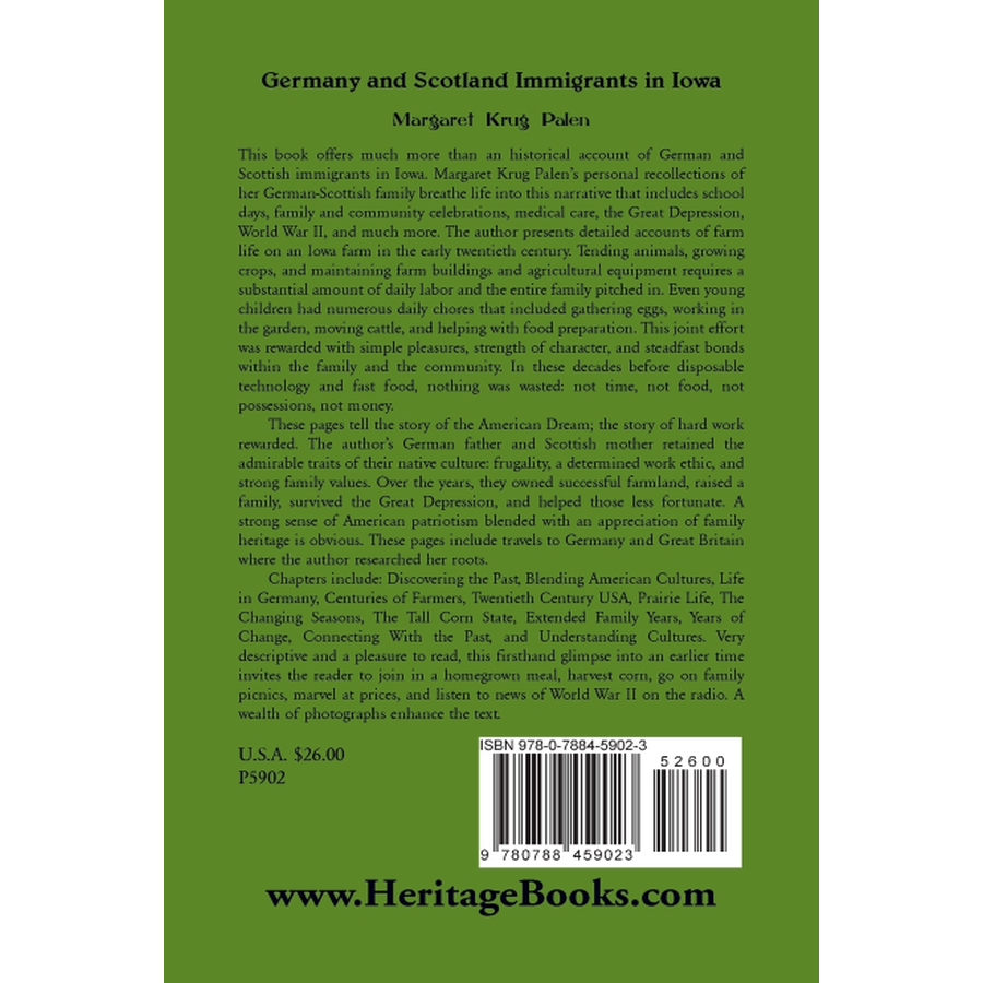 back cover of Germany and Scotland Immigrants to Iowa