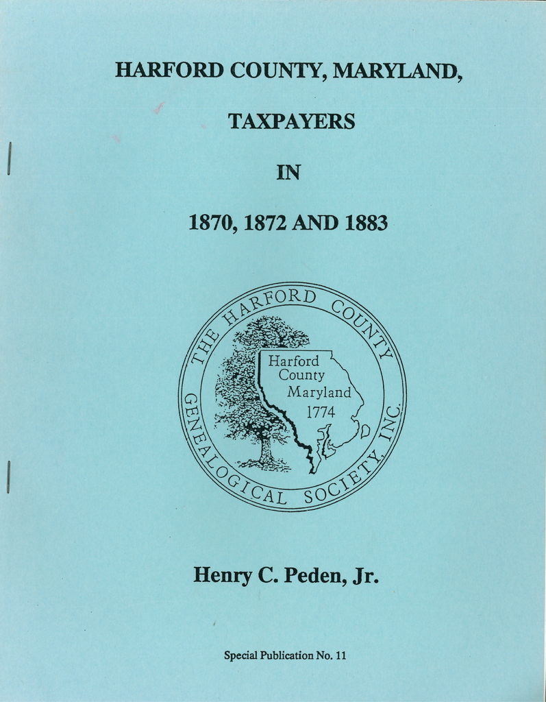 Harford County, Maryland Taxpayers in 1870, 1872, 1883